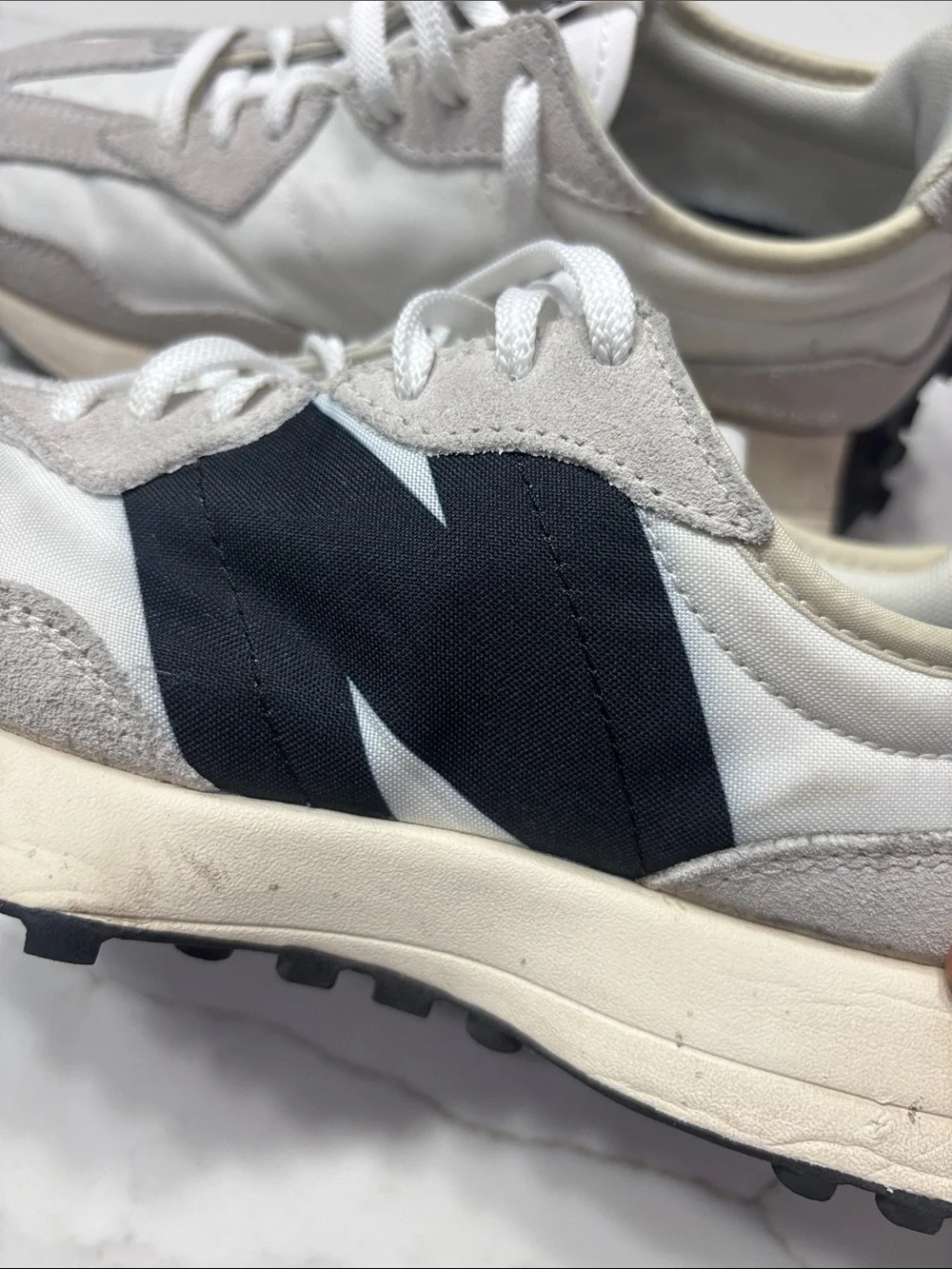 New Balance Women's White, Cream & Black Retro-Runner Sneakers